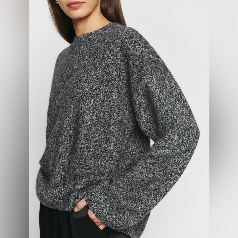 Reformation Enda Regenerative Wool Sweater in Magpie Small
